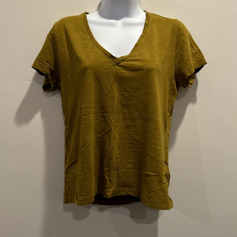 Madewell Women's Mustard V-Neck Top